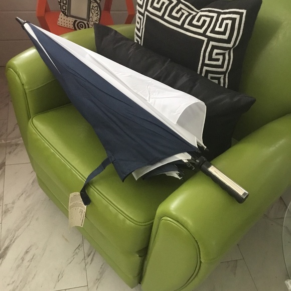 HAAS. JORDEN. GOLF UMBRELLA NIP NAVY N WHITE STRIPE - Picture 7 of 10